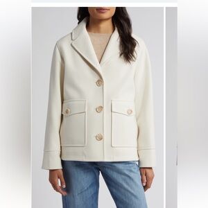 Sam Edelman patch pocket short coat ivory size Small